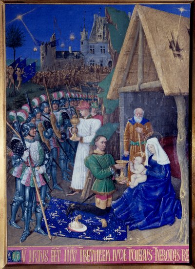 The Adoration of the Magi Miniature taget fra "The Book of Hours of Etienne Chevalier" af Jean Fouquet (1420-1477/1481) af Jean Fouquet