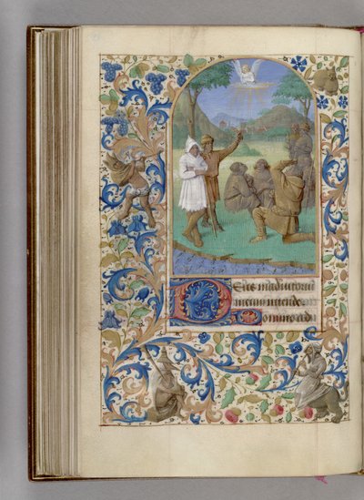 Bebudelsen til hyrdernes timebog, 1450-1499 af Jean Fouquet