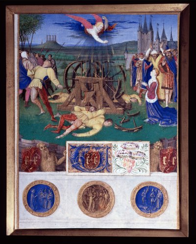 Katarina af Alexandrias martyrium Miniature fra "Etienne Chevalier