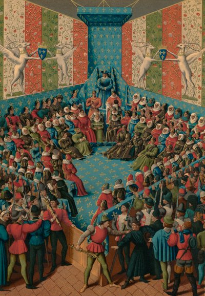 Dom over Johannes II af Alencon, 1400-tallet af Jean Fouquet