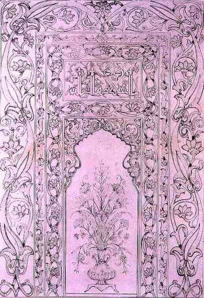 Flisepanel fra Den Blå Moske, i Tabriz, Persien, fra 