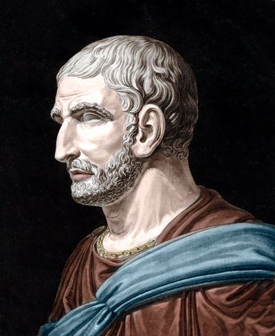 Portræt af Lucius Junius Brutus - Lucius Junius Brutus (509-545 f.Kr.) - legendarisk grundlægger af den romerske republik - gravering af Jean Francois Janinet (1752-1814) af Jean Francois (after) Janinet