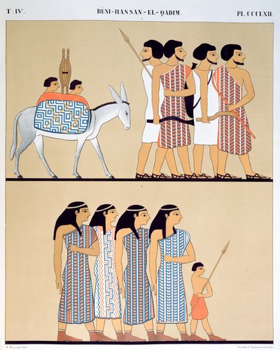 Fresko af Nevothphs grav ved Beni-Hassan-El-Qadim (Beni Hasan), 1835-45 af Jean Francois Champollion