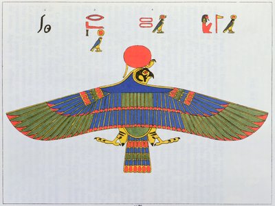 Guden Horus repræsenteret i form af en spurvehøg, 1823 af Jean Francois Champollion