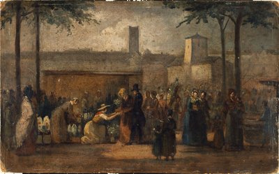 Blomstermarkedet, ca. 1839 (maleri) af Jean Francois Demay