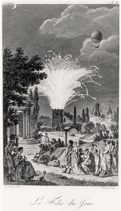 Firework display at the Jardin de Tivoli, c.1826dani af Jean Francois Garneray