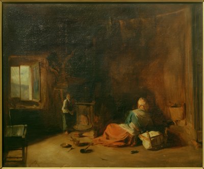 Landligt interiør af Jean Francois Gigoux
