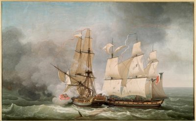 Kamp mellem den franske korvet La Bayonnaise (..) af Jean Francois Hue