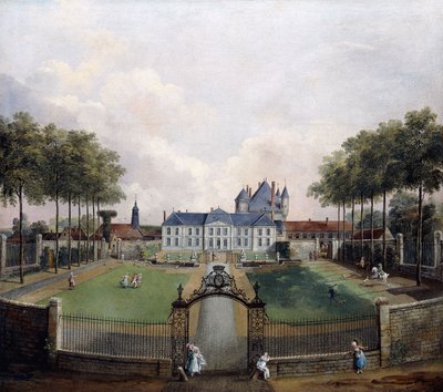 Udsigt over Chateau de Mousseaux og dets haver, af Jean Francois Hue