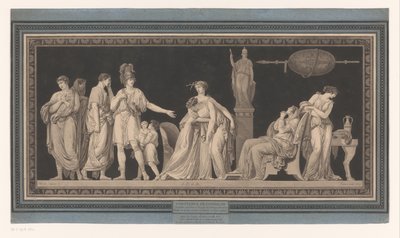Coriolanus trøster sin kone og mor Constance de Coriolan (titel på objekt) af Jean Francois Janinet