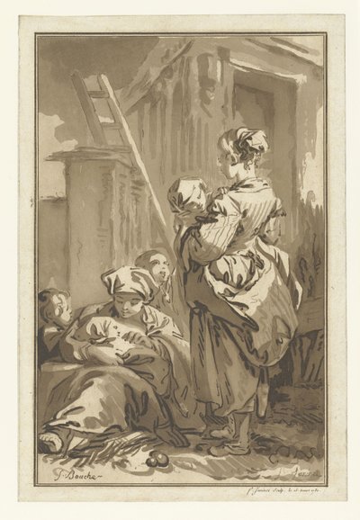 sygeplejerskerne Les Nourrices af Jean Francois Janinet