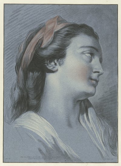 Hovedet af en ung kvinde Tete de femme af Jean Francois Janinet