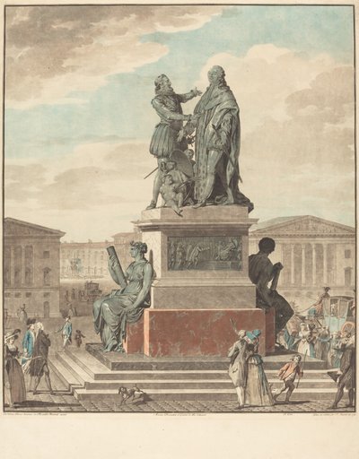Projekt for et monument, der skal opføres for kongen, 1790. af Jean Francois Janinet