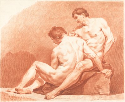 To mandlige nøgenbilleder, ca. 1774. af Jean Francois Janinet