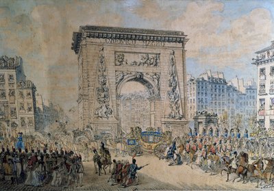 Indgang af Pius VII (pave Luigi Barnabas Chiaramonti under navnet Pius VII eller Pius VII). af Jean Francois Leleu