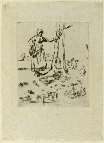 En pige, der passer gæs af Jean Francois Millet