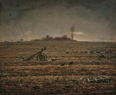 Chailly-sletten med harve og plov af Jean Francois Millet