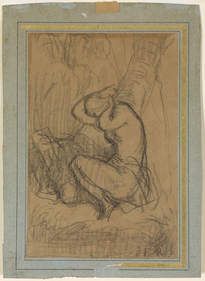 Junge Frau, sich die langen Haare nach dem Bade hochsteckend von Jean-Francois Millet