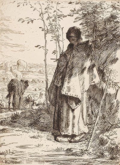La Grande Bergère (Hyrdinden). 1862 af Jean Francois Millet