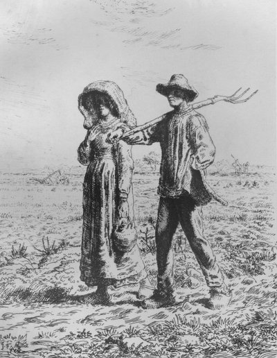 Afgang på arbejde, 1863 af Jean Francois Millet