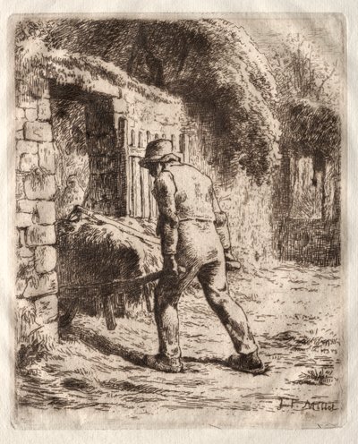 Bonde med en Trillebør af Jean-Francois Millet