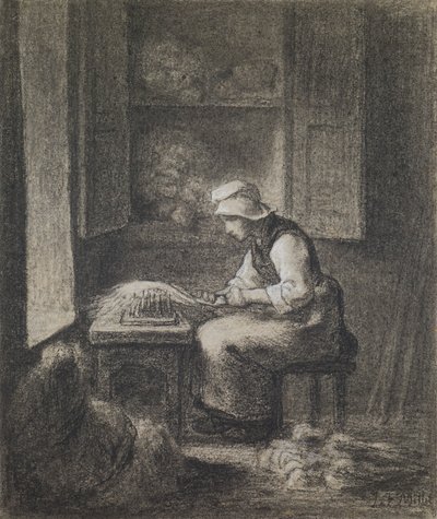 Carderen af Jean-Francois Millet