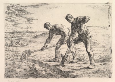 The Diggers, 1830-75. dani af Jean Francois Millet