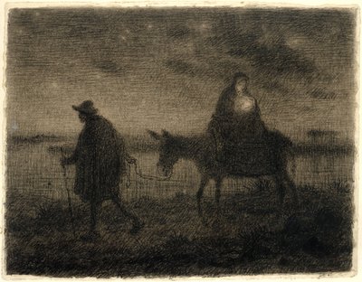 Flugten ind i Egypten, ca. 1864 af Jean Francois Millet