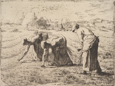 The Gleaners, ca. 1855-56 (ætsning på chine collé) af Jean Francois Millet
