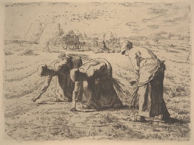 The Gleaners, ca. 1855 (radering) af Jean Francois Millet