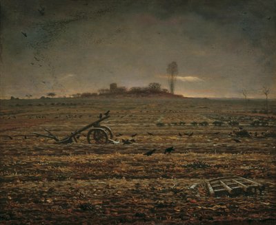 Chailly-sletten med harve og plov, 1862. af Jean Francois Millet