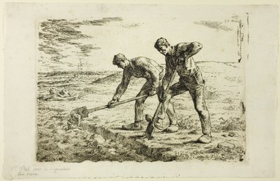 To Mænd, der graver af Jean-Francois Millet