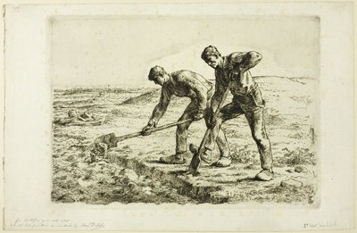 To Mænd, der graver af Jean-Francois Millet