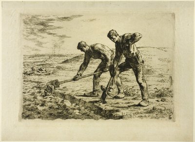 To Mænd, der graver af Jean-Francois Millet