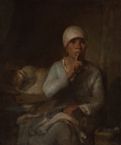 Kvinde og barn (Stilhed) af Jean Francois Millet
