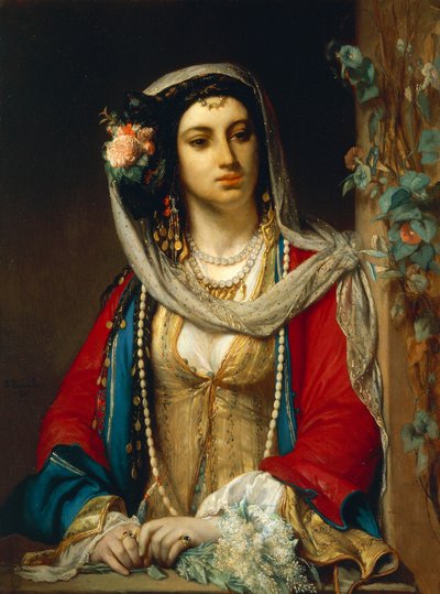 Jødisk kvinde fra Cairo (olie på lærred) af Jean Francois Portaels
