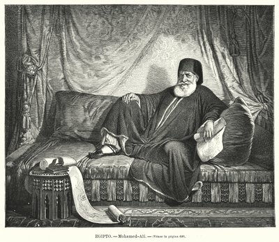 Muhammad Ali, osmannisk vicekonge af Egypten (litho) af Jean Francois Portaels