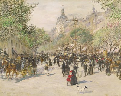 Boulevard Haussmann af Jean Francois Raffaelli