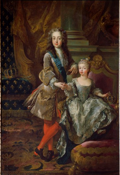 Portræt af kong Ludvig XV (1710-1774) og hans forlovede Marie Anne Victoire af Spanien (1718-1781), datter af Filip V af Spanien Maleri af Jean Francois De Troy (1679-1752) Omkring 1724 Firenze, Palazzo Pitti af Jean François de Troy