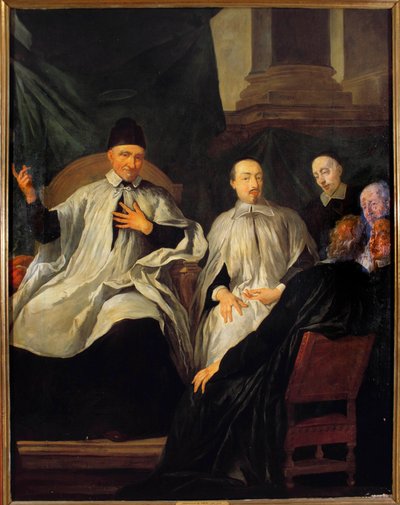 Saint Vincent de Paul (1581-1660) Præsident for en gejstlig forsamling Maleri af Jean Francois de Troy (1679-1752) Paris fra det 17. århundrede, kirken Saint Sulpice af Jean François de Troy