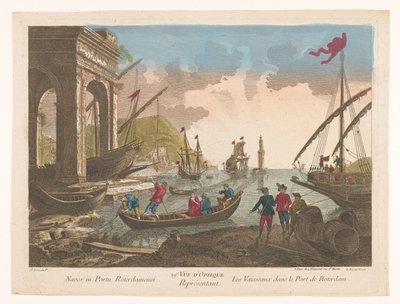 Udsigt over både og skibe i havnen i Rotterdam 29. Vüe d