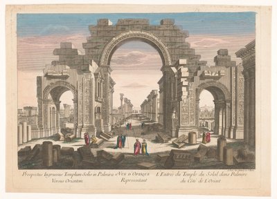 Udsigt over ruinerne af søjlegangens bue ved Palmyra, set fra øst 11. Vue d