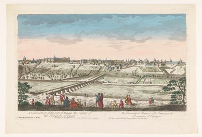 Udsigt på byen Madrid Et generelt billede af byen Madrid, hovedstaden i kongeriget Spanien (titel på objekt) af Jean François Daumont