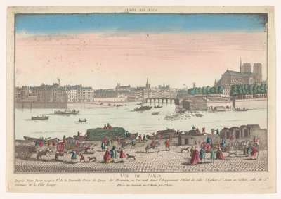 Udsigt over byen Paris set fra Quai de Miramion Vue de Paris (titel på objekt) af Jean François Daumont