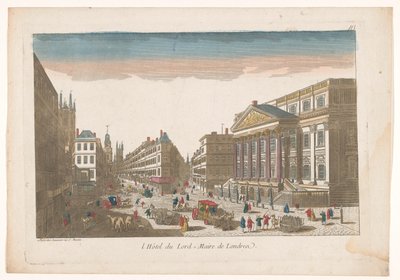 Udsigt over Mansion House i London l´Hôtel du Lord = Maire de Londre (titel på objekt) af Jean François Daumont