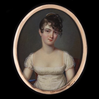 Portræt af Madame Récamier, født Julie Bernard 1777-1849, ca 1805. af Jean-François Gérard Fontallard