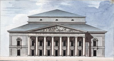 Facaden af Saint Petersburg Imperial Bolshoi Kamenny Theatre, 1802 af Jean François Thomas de Thomon