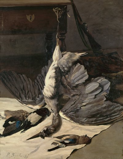 Stilleben med hejre, 1867 af Jean Frederic Bazille