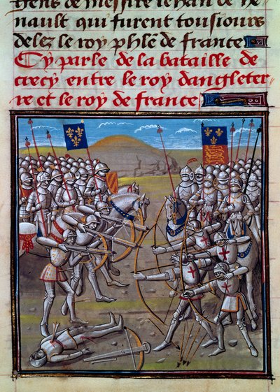 Battle of Crecy, miniature fra Froissarts Chronicles af Jean Froissart af Jean Froissart