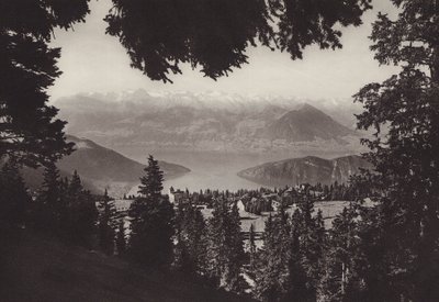 Rigi Kaltbad, udsigt over Vierwaldstättersee (s/h foto) af Jean Gaberell